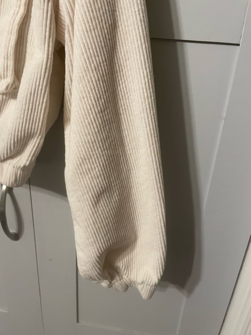 Forever 21 Cream Corduroy Hooded Cropped Utility Jacket - Picture 7 of 10